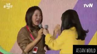 iu saying "omoooo eonnie" on hotel del luna tvN's joy festival talk session