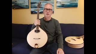 Nyberg Signature Octave Mandolin, flat-top. Walnut and Engelmann Spruce.