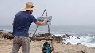 PLEIN AIR oil painting SEASCAPE malibu