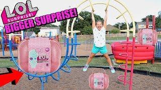 LOL Surprise BIGGER SURPRISE SCAVENGER HUNT FOR LOL DOLLS AT THE Outdoor PLAYGROUND Park FOR KIDS!