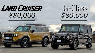 The 80,000 Dollar SUV Question! A New Toyota Land Cruiser or Preowned Mercedes Benz G-Class? Review.