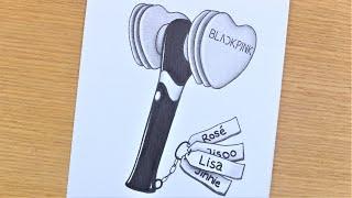 BLACKPINK lightstick drawing easy || Army and blink drawing || K-pop drawings for beginners