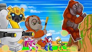 TRANSFORMERS FUNNY VIDEOS: Rescue Maurice (Rise of the Planet) - Bumblebee, Optimus, Kong Cartoon