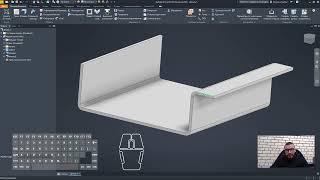 Листовая деталь Sheet metal Autodesk Inventor / эскиз 2d / вырез на сгибе / развёртка dxf