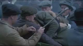 Stick fighting Irish faction fight in "Michael Collins" (1996)