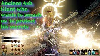 Outward Secret boss Battle in Hallowed Marsh - Ash giant ancient Monk - Ash Village secret boss