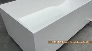 Ergonomic Wavy Solid Surface Bathtub Unveiled：Custom Creations from KKR Bathtub Factory