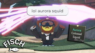 I Caught One Of The FIRST Aurora Colossal Squid In FISCH Roblox