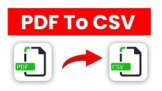 How to Convert PDF to CSV