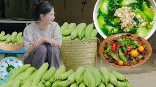 Harvest Luffa to Sell at The Market, Cook Crab Soup & Luffa with Chicken Hearts | Nguyễn Lâm Anh