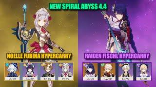 F2P Noelle Furina HyperCarry & Raiden Fischl HyperCarry | Spiral Abyss 4.4 | Genshin Impact