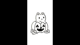 How To Draw a Cute Halloween Cat Easy. Drawing Cat Step By Step.