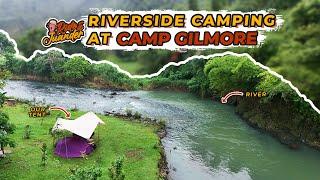 RELAXING CAMPING IN THE RAIN | Riverside Camping | Motorcycle Camping | Nature ASMR | Camp Gilmore