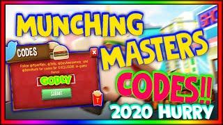 MUNCHING MASTERS ALL NEW CODES - 2020 ROBLOX