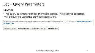 Oracle Cloud ERP - AP Invoice REST API - Query Params Using POSTMAN
