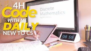 LIVE: 4 Hour Coding Study With Me| DISCRETE MATH (Pomodoro 50/10 for Adult CS Students)
