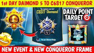 Day - 1 Daimond 5 To C6S17 Conqueror - Point Target | Solo FPP/TPP Best Cnoqueror Tips | BGMI