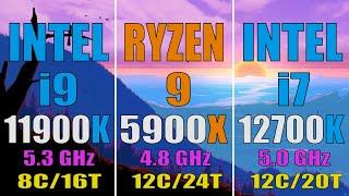 INTEL i9 11900K vs RYZEN 9 5900X vs INTEL i7 12700K || PC BENCHMARK TEST ||