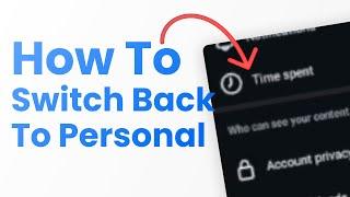 how to switch back to personal account on Instagram