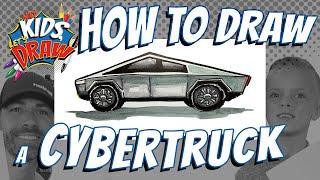 How to Draw a Tesla Cybertruck for Kids