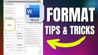 Microsoft Word Multilevel Lists - Formatting Tips And Tricks