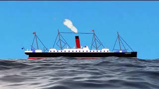 RMS Carpathia sail-past animation | Top Impressive Line