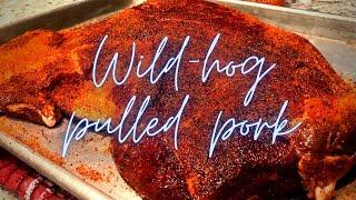 Pulled pork: Wild-hog pork shoulder