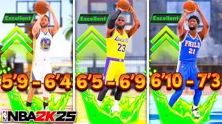 BEST JUMPSHOTS for EVERY HEIGHT + THREE POINT RATING in NBA 2K25