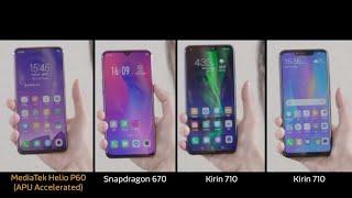 Mediatek P60 vs Snapdragon 670 vs Kirin710 | Face Lock-Speed Test |