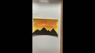 Sunset Mountain Craft with Shadow Mountain Range Outline!