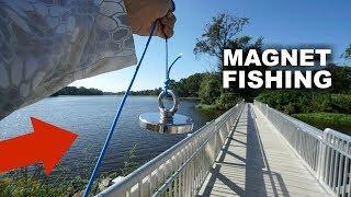 Magnet Fishing a Popular Fishing Spot!! (Treasure Hunting)