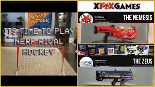 NERF RIVAL HOCKEY Game #15 - The NEMESIS ( @xfoxgames  ) -VS- The ZEUS ( @maritimefoam )!