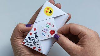 DIY- SURPRISE MESSAGE CARD FOR FRIENDSHIP DAY. Pull Tab Origami Envelope Card. Friendship Day Card