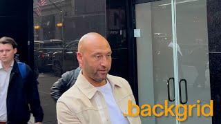 Derek Jeter Jokes About Dodgers While Leaving GMA Studios in New York