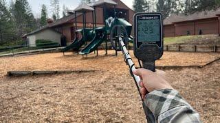 Nokta Legend At The Elementary School With My Toddler | Metal Detecting | Nokta Makro | The Legend