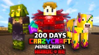 I Survived 200 Days in CRAZY CRAFT in Minecraft Hardcore!