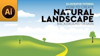 Create Vector Natural Landscape Background Design in Adobe Illustrator