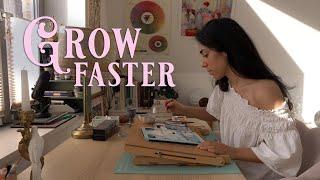 A Mindset for Faster & Fulfilled Growth  Watercolor Painting, Designing Bags  Cozy Art Vlog