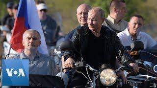 Russia's President Vladimir Putin Joins Bikers for a Ride in Crimea