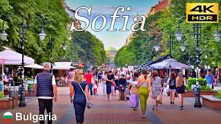 Sofia Walking Tour | Evening walk from Serdika Sta. to NDK | Bulgaria  | 4K HDR