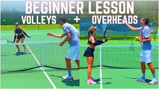 Beginner Tennis Lesson | Forehand Volley, Backhand Volley & Overhead
