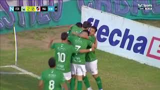 Cuatro minutos después del primer gol, Benegas clavó el segundo de Ferro contra Deportivo Maipú