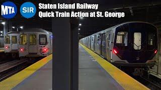 MTA Staten Island Railway Quick Train action at St. George