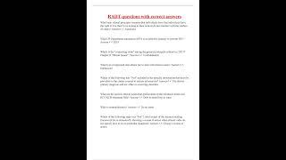 RADT questions with correct answers