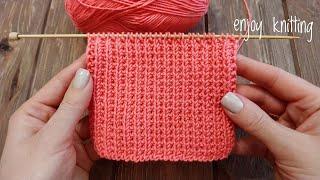 ПРОСТОЙ узор спицами для начинающих / Broken rib stitch knitting pattern