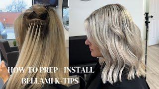 HOW TO PREP + INSTALL K-TIP EXTENSIONS | BELLAMI K-TIPS, ASH BLONDE BALAYAGE + HAIR EXTENSIONS