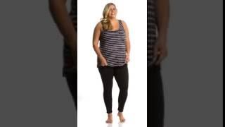 Balance Collection Plus Size Mila Fashion Yoga Leggings | SwimOutlet.com