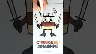 How to color Cappuccino Assassino | Coloring book in Bio  #shorts