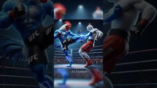 Fight For Dad  Blue Rooster  White Cat #cats #kitten #cutecat #shorts