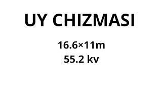 UY CHIZMASI 16.6×11m 3d MODELI